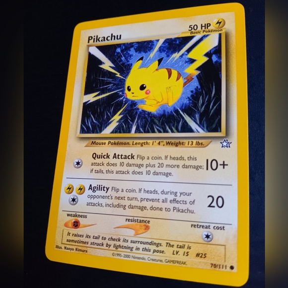 Pikachu Pokemon Card - Neo Genesis - 70/111 Common Non-Holo - Picture 5 of 9